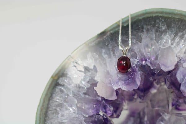 Red Garnet Necklace | January Birthstone Necklaces | Silver Garnet Necklace - Image 7