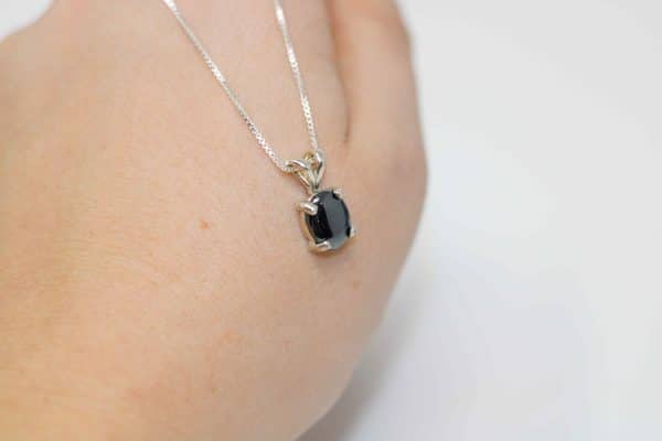 Tiny Hematite Necklace | 925 Silver Hematite Crystal Pendant - Image 5