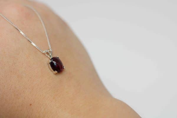 Red Garnet Necklace | January Birthstone Necklaces | Silver Garnet Necklace - Image 6