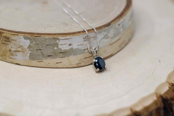 Tiny Hematite Necklace | 925 Silver Hematite Crystal Pendant - Image 4