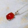 Dainty Sterling Silver Carnelian Necklace