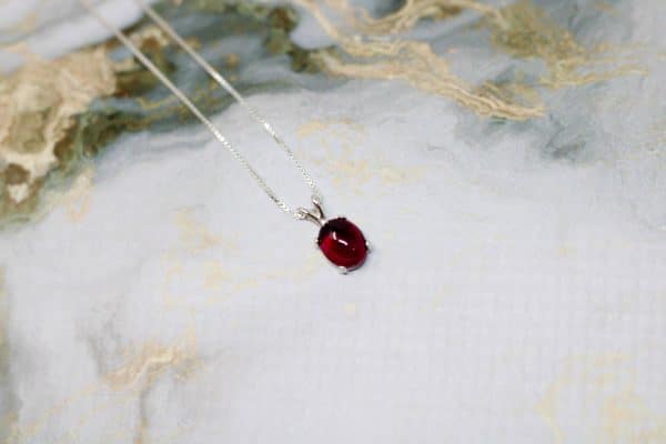 Red Garnet Necklace | January Birthstone Necklaces | Silver Garnet Necklace - Image 5