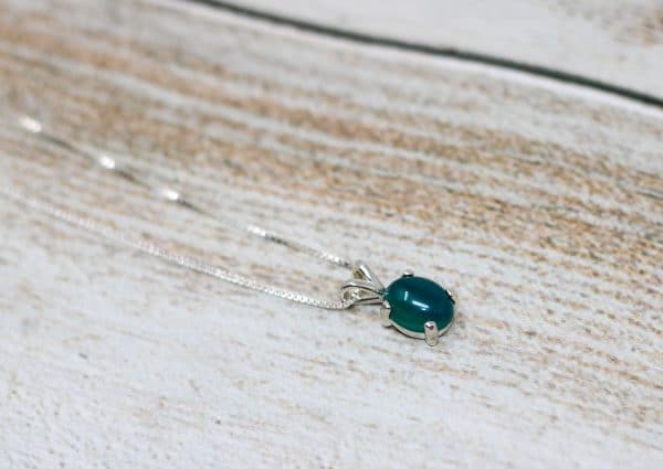 Green Onyx Necklace | 925 Silver Necklace - Image 4