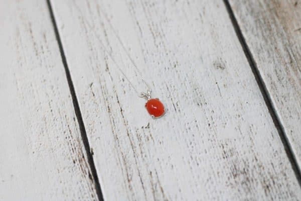 Dainty Sterling Silver Carnelian Necklace - Image 4