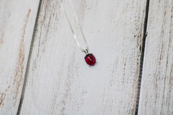 Red Garnet Necklace | January Birthstone Necklaces | Silver Garnet Necklace - Image 4