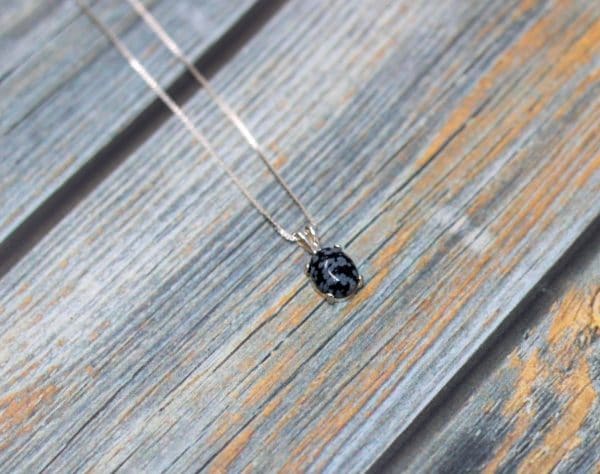 Snowflake Obsidian Necklace - Image 3