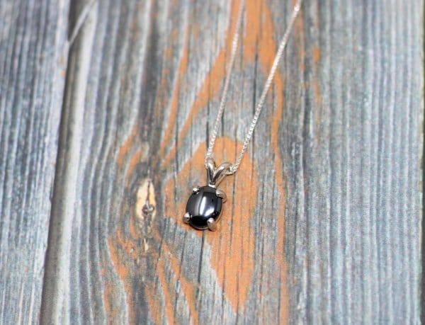 Tiny Hematite Necklace | 925 Silver Hematite Crystal Pendant - Image 3