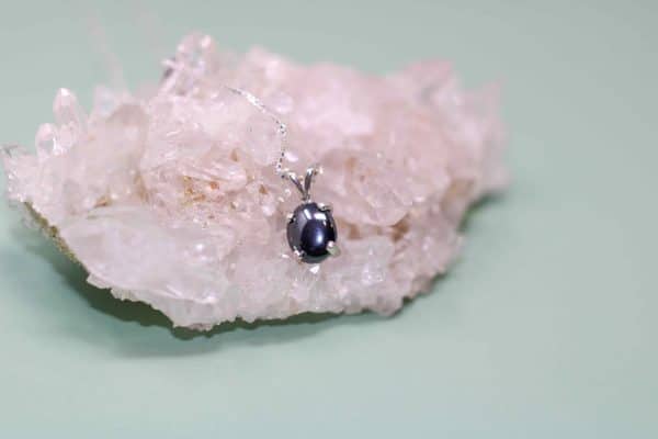 Tiny Hematite Necklace | 925 Silver Hematite Crystal Pendant - Image 2