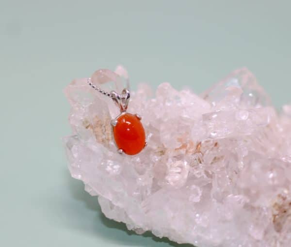 Dainty Sterling Silver Carnelian Necklace - Image 3