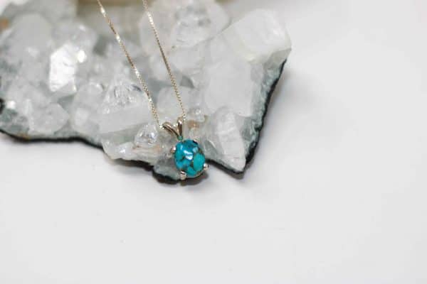 Sterling Silver Turquoise Necklace | Dainty Turquoise Gemstone Pendant - Image 7