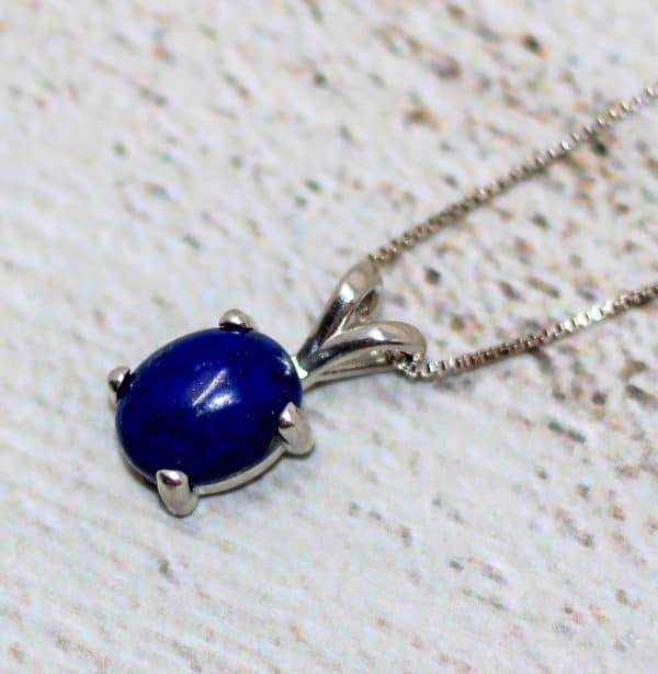 Lapis Lazuli Necklace | 925 Silver Lapis Pendant