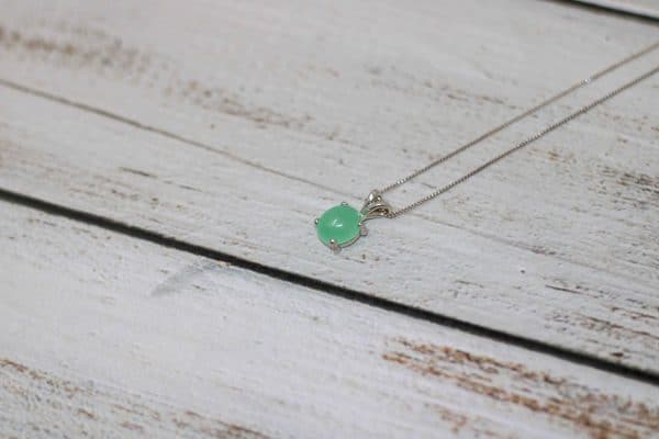 Green Jade Necklace | 925 Silver Dainty Gemstone Pendant - Image 4