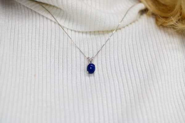Lapis Lazuli Necklace | 925 Silver Lapis Pendant - Image 3