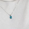 Sterling Silver Turquoise Necklace | Dainty Turquoise Gemstone Pendant - Image 3