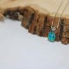 Sterling Silver Turquoise Necklace | Dainty Turquoise Gemstone Pendant - Image 2
