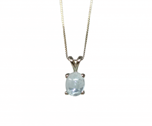 925 Silver Aquamarine Necklace | Dainty March Birthstone Necklace - Image 10