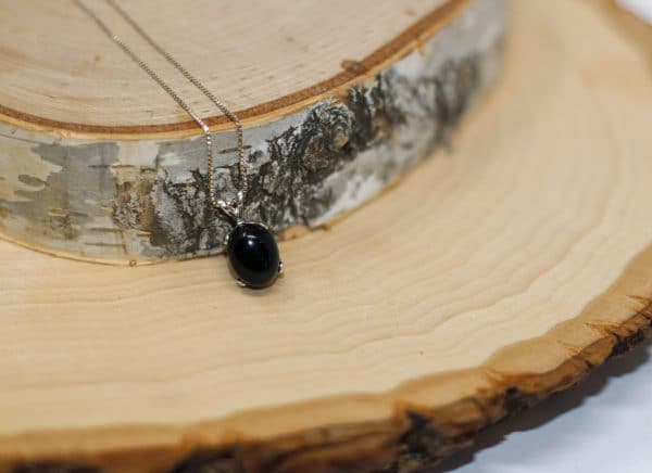 Tiny Black Onyx Necklace | 925 Silver Element of Zen Pendant - Image 3