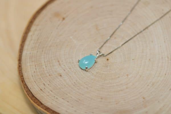 Tiny Aqua Blue Chalcedony Necklace |  March Birthstone Necklace - Image 6