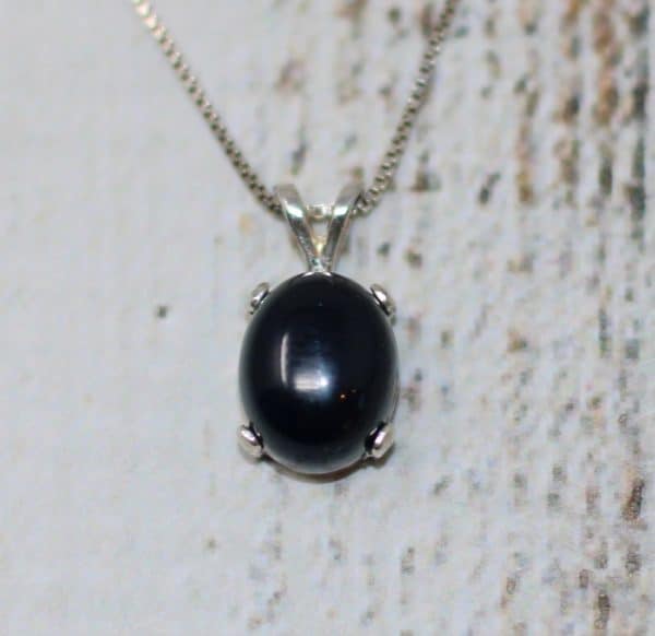 Tiny Black Onyx Necklace | 925 Silver Element of Zen Pendant