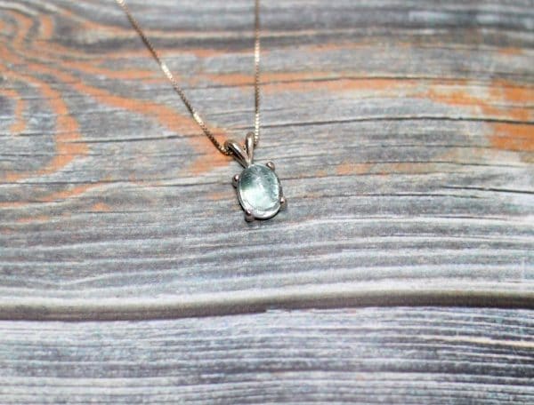 925 Silver Aquamarine Necklace | Dainty March Birthstone Necklace - Image 8