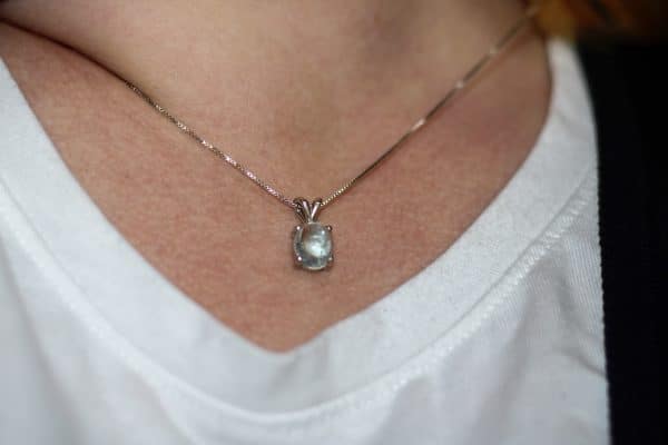 925 Silver Aquamarine Necklace | Dainty March Birthstone Necklace - Image 9