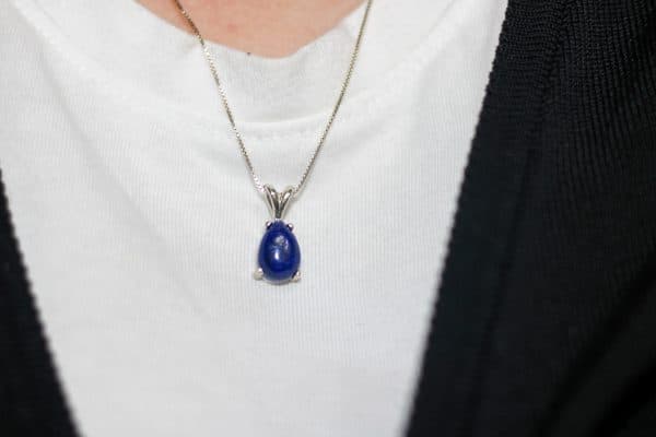 Dainty Lapis Lazuli Necklace | 925 Silver December Birthstone Necklace - Image 3