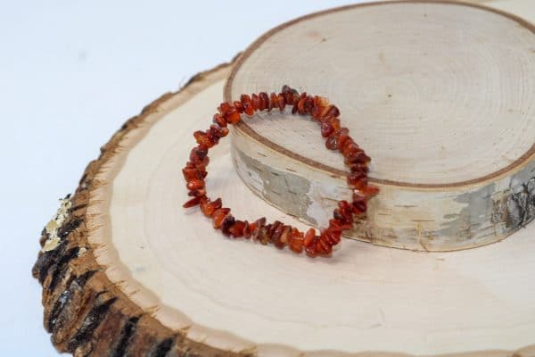 Crystal Carnelian Bracelet | Stretchy Beaded Chip Bracelet - Image 4
