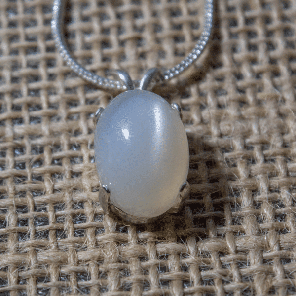 White Moonstone Necklace | June Birthstone Necklace - Image 2