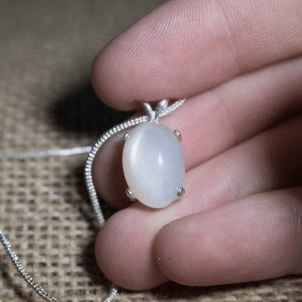 White Moonstone Necklace | June Birthstone Necklace - Image 4