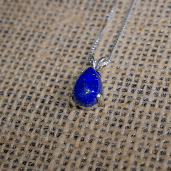 Blue Lapis Lazuli Gemstone Pendant | Handmade 925 Silver Necklace - Image 4