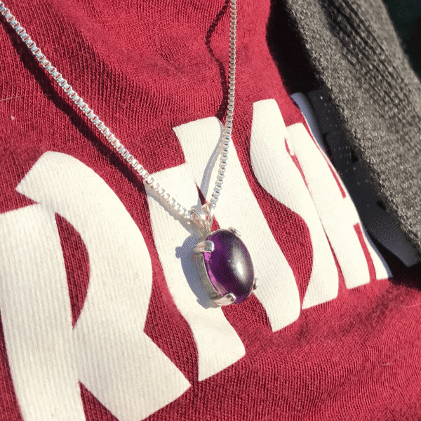 Amethyst Gemstone Necklace | Everyday Amethyst Pendant - Image 2