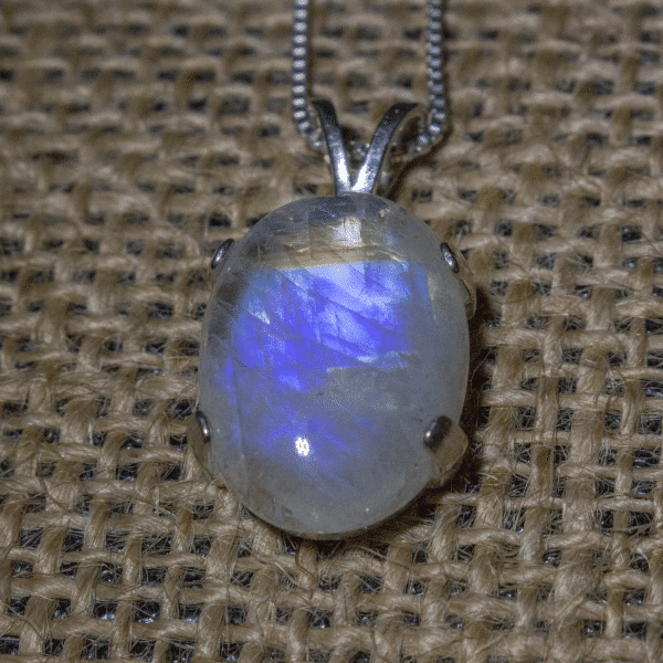 Simple Rainbow Moonstone Necklace | 925 Silver June Birthstone Necklace