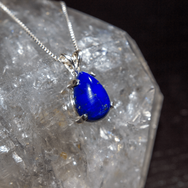 Blue Lapis Lazuli Gemstone Pendant | Handmade 925 Silver Necklace - Image 6