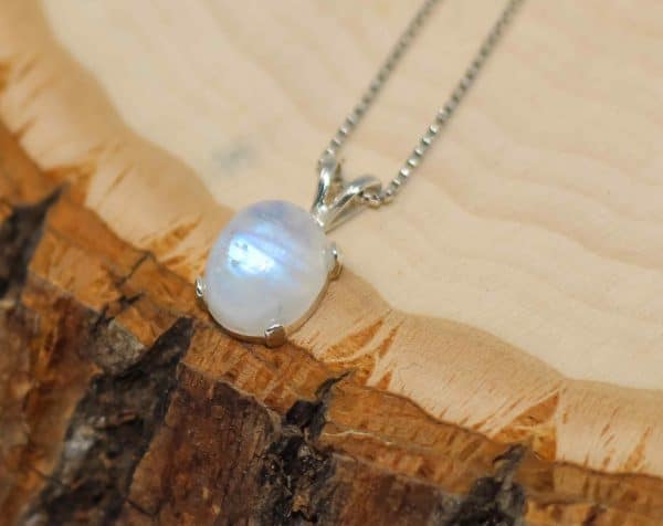 Dainty Rainbow Moonstone Necklace | Handmade 925 Silver Moonstone Pendant - Image 6