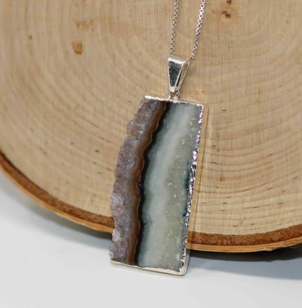 Raw Amethyst Geode Necklace | Amethyst Slice Crystal Necklace - Image 6