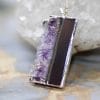 Raw Amethyst Geode Necklace | Amethyst Slice Crystal Necklace
