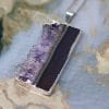 Raw Amethyst Geode Necklace | Amethyst Slice Crystal Necklace - Image 3