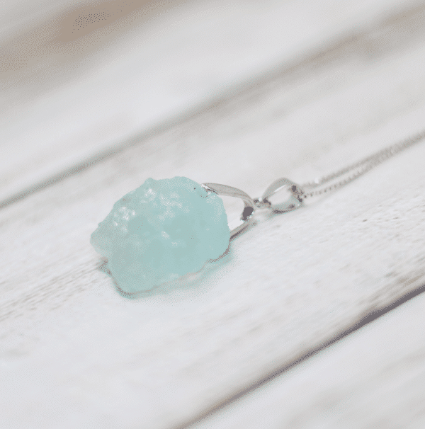 Raw Aquamarine Crystal Necklace | March Birthstone Necklace - Image 5