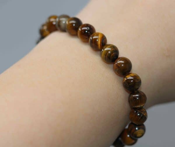 Tiger Eye Crystal Bracelet | Stretchy Beaded Tiger Eye Stone Bracelet - Image 4