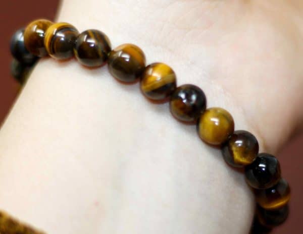 Tiger Eye Crystal Bracelet | Stretchy Beaded Tiger Eye Stone Bracelet - Image 3