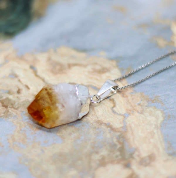 Raw Citrine Crystal Necklace - Image 3