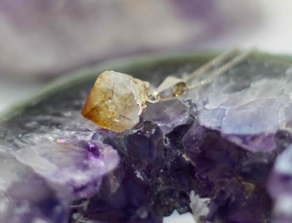 Raw Citrine Crystal Necklace - Image 5