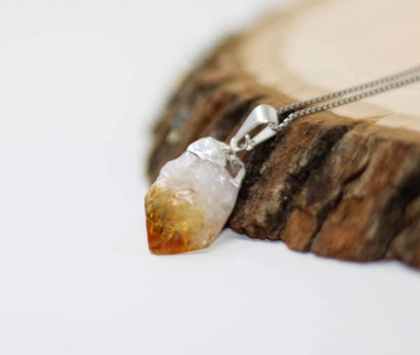 Raw Citrine Crystal Necklace - Image 4