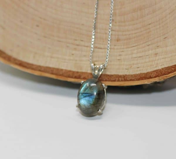 Handmade Labradorite Necklace | 925 Silver Labradorite Gemstone Pendant - Image 9