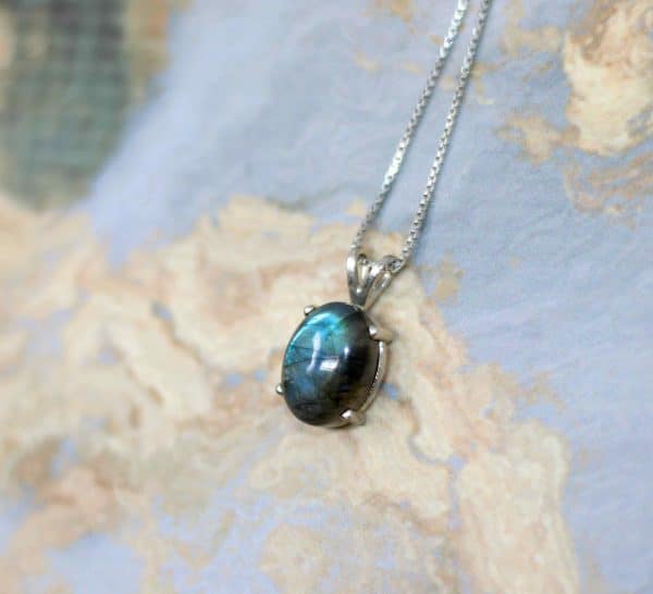 Handmade Labradorite Necklace | 925 Silver Labradorite Gemstone Pendant - Image 8