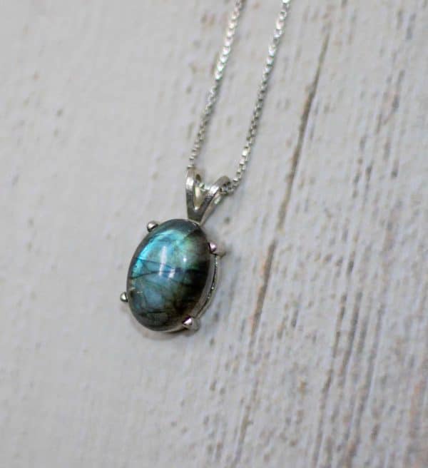 Handmade Labradorite Necklace | 925 Silver Labradorite Gemstone Pendant - Image 7