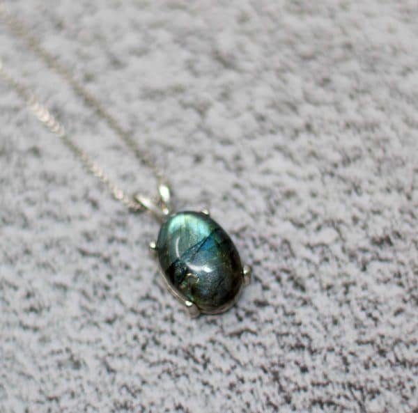 Handmade Labradorite Necklace | 925 Silver Labradorite Gemstone Pendant - Image 6