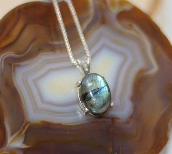 Handmade Labradorite Necklace | 925 Silver Labradorite Gemstone Pendant - Image 5