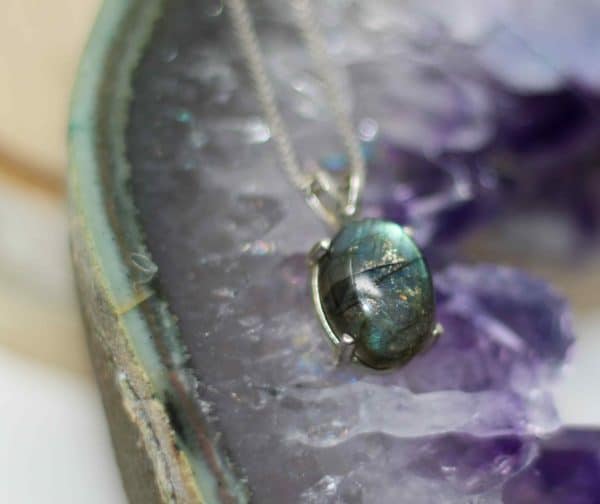 Handmade Labradorite Necklace | 925 Silver Labradorite Gemstone Pendant - Image 4