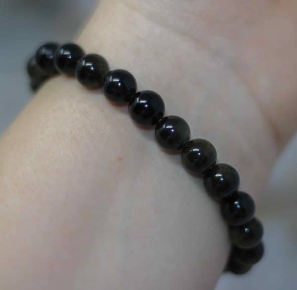 Gold Sheen Obsidian Bead Bracelet - Image 2